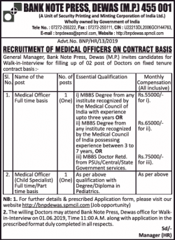 bank-note-press-dewas-recruitment-of-medical-officers-ad-times-of-india-mumbai-16-05-2019.png