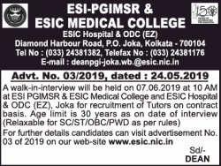 esi-pgimsr-and-esic-medical-college-walk-in-interview-ad-times-of-india-delhi-29-05-2019.png