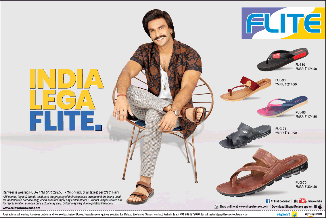 Flaite Chappals India Lega Flite Ad - Advert Gallery