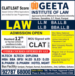 geeta-institute-of-law-admissions-open-clat-2019-ad-times-of-india-delhi-19-06-2019.png
