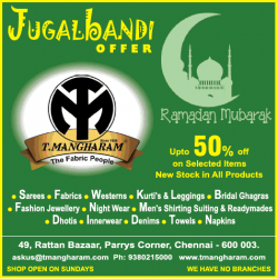 jugalbandi-offer-t-mangharam-sarees-fabrics-ad-times-of-india-chennai-26-05-2019.png
