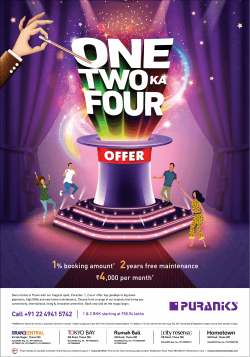 puraniks-properties-one-two-ka-four-offer-1%-booking-amount-ad-bombay-times-19-05-2019.png