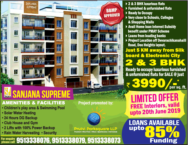 Sanjana Supreme Amenities And Facilities 2 And 3 Bhk Apatrments Ad ...