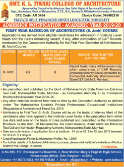 smt-k-l-tiwari-college-of-architecture-admission-notification-ad-times-of-india-mumbai-20-06-2019.png