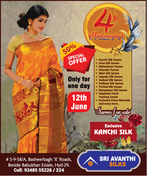 sri-avanthi-silks-4th-anniversary-50%-special-offer-ad-times-of-india-hyderabad-09-06-2019.png