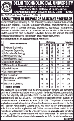 delhi-technological-university-recruitment-for-post-of-assistant-professor-ad-times-of-india-bangalore-03-07-2019.png