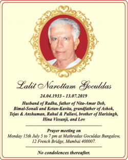 lalit-narottam-goculdas-prayer-meeting-ad-times-of-india-delhi-14-07-2019