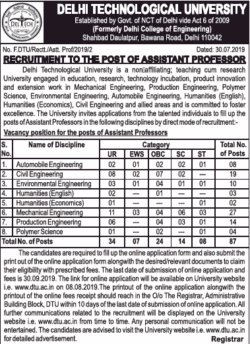 delhi-technology-university-recruitment-of-assistant-professor-ad-times-of-india-delhi-01-08-2019.png