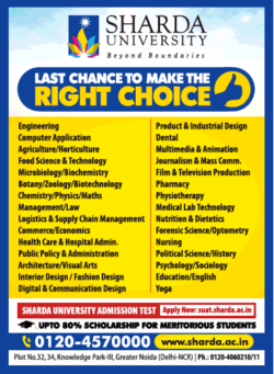 sharda-university-admission-test-upto-80%-scholarship-ad-times-of-india-delhi-06-08-2019.png