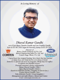 dhaval-kumar-gandhi-comtex-bianco-menzel-obituary-ad-toi-mumbai-23-10-2020