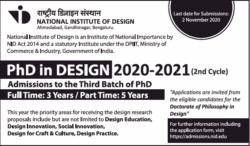 national-institute-of-design-admissions-to-the-third-batch-of-phd-2020-21-ad-toi-delhi-12-10-2020