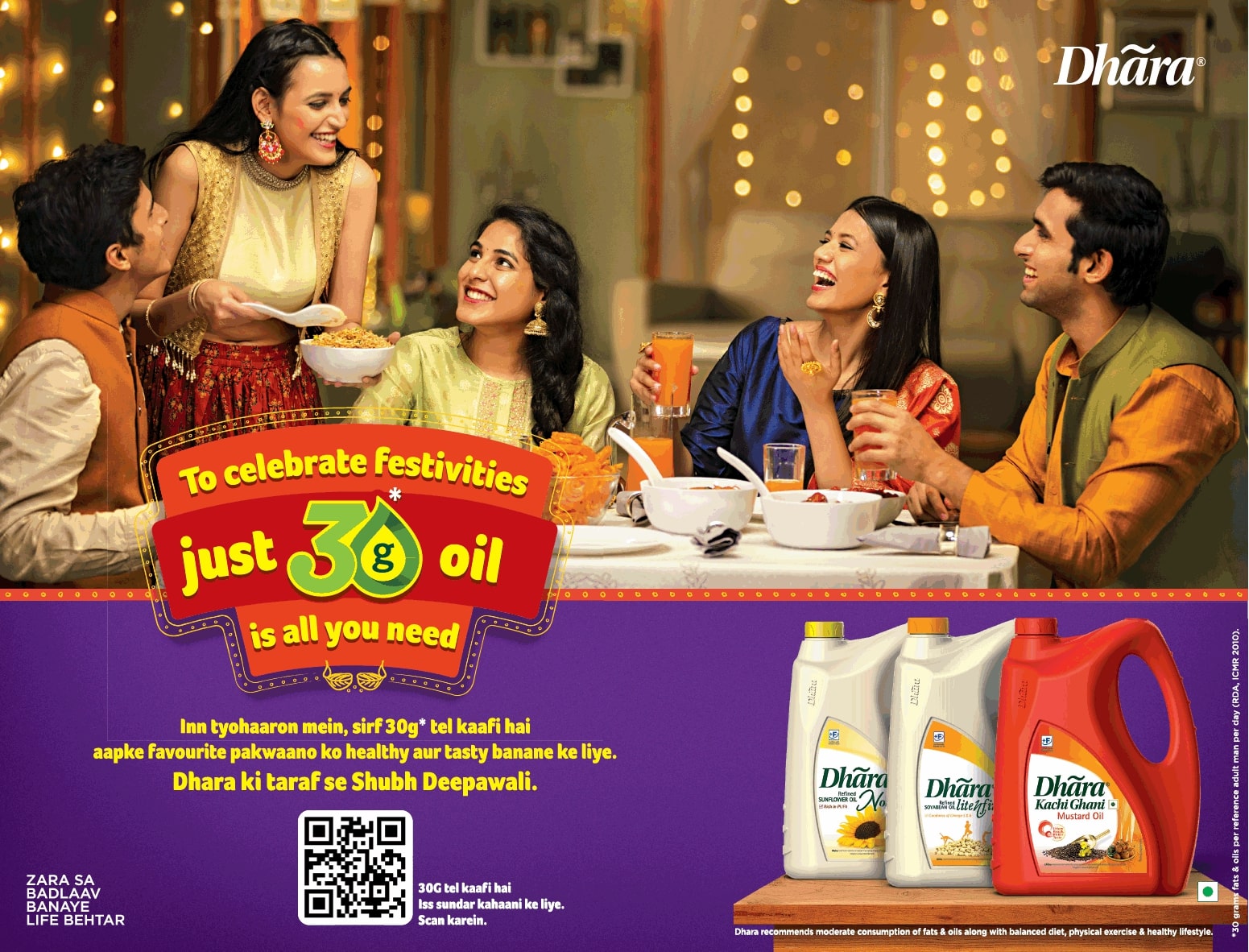 Dhara To Celebrate Festivities Just 30g Oil Is All You Need Dhara Ki 