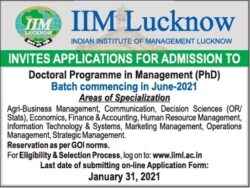 iim-lucknow-invites-application-for-admission-to-doctoral-programme-in-management-phd-batch-commencing-in-june-2021-ad-toi-mumbai-11-11-2020