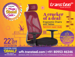 transteel-ergonomic-chairs-and-tables-mega-diwali-sale-22%-off-with-no-cost-emi-ad-toi-bangalore-4-11-2020