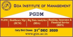 Goa-Institute-Of-Management-Pgdm-Early-Bird-Closes-31St-Dec-2020-Ad-Times-Of-India-Delhi-30-12-2020