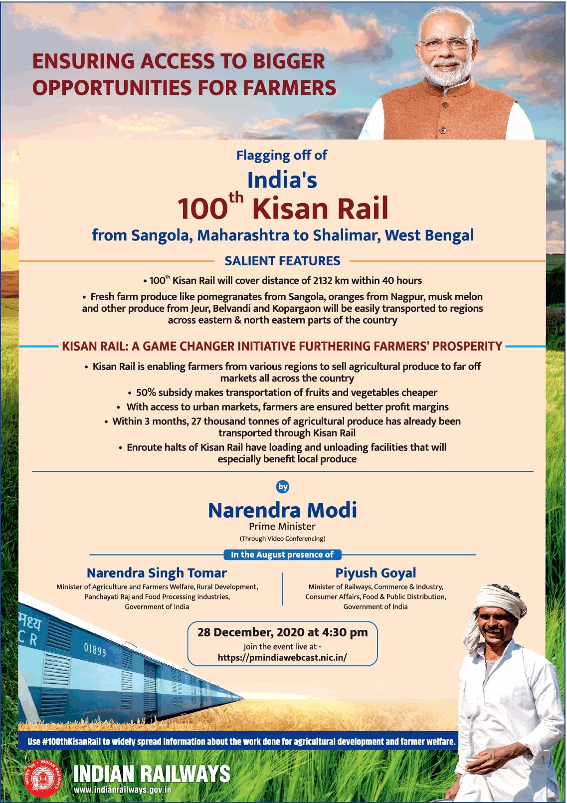 indian-railways-flagging-off-of-indias-100th-kisan-rail-ad-times-of-india-mumbai-28-12-2020