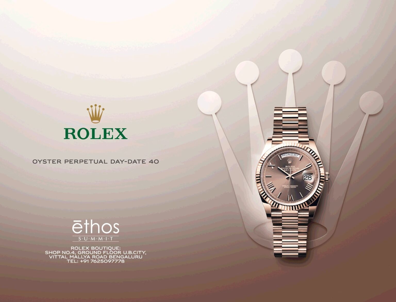 Rolex Oyster Perpetual Day Date 40 Ethos Summit Ad - Advert Gallery