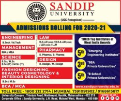 Sandip-University-Admissions-Rolling-For-2020-21-Ad-Times-Of-India-Mumbai-29-12-2020