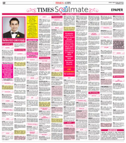 times-soulmate-matrimonial-ad-wanted-groom-times-of-india-epaper-delhi-sunday-13-12-2020