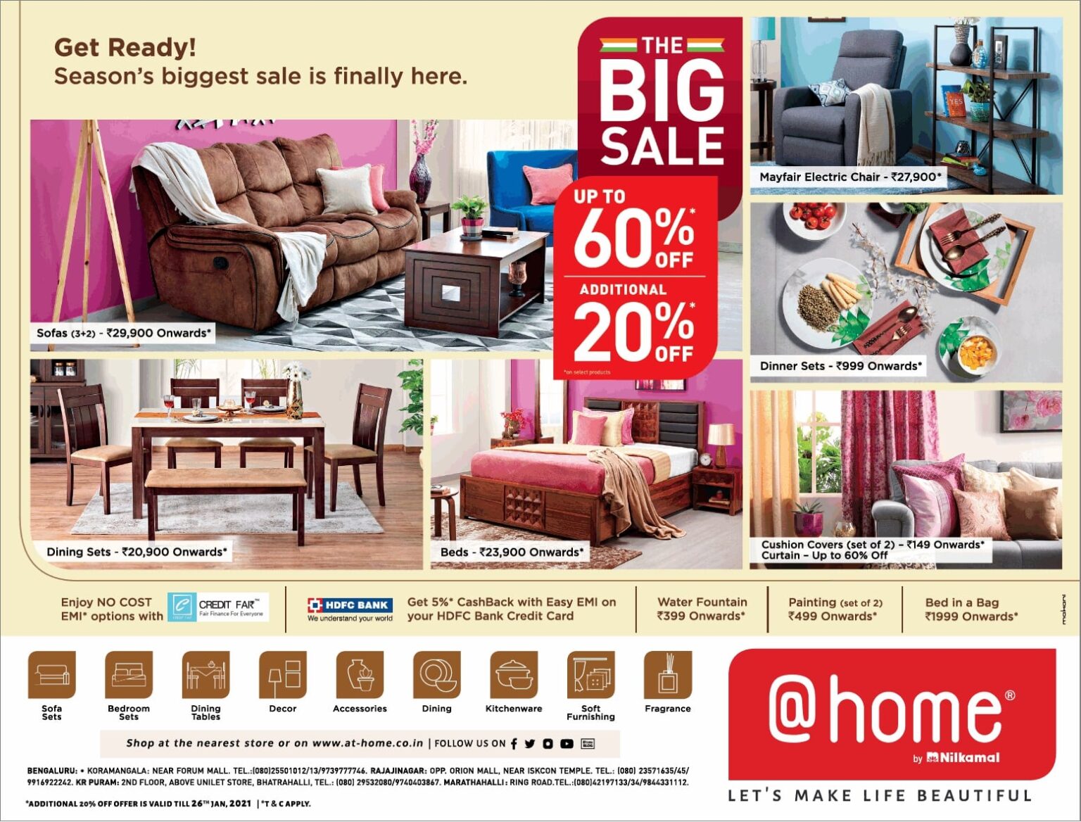 @Home Furniture by Nilkamal Advertisement in Newspapers