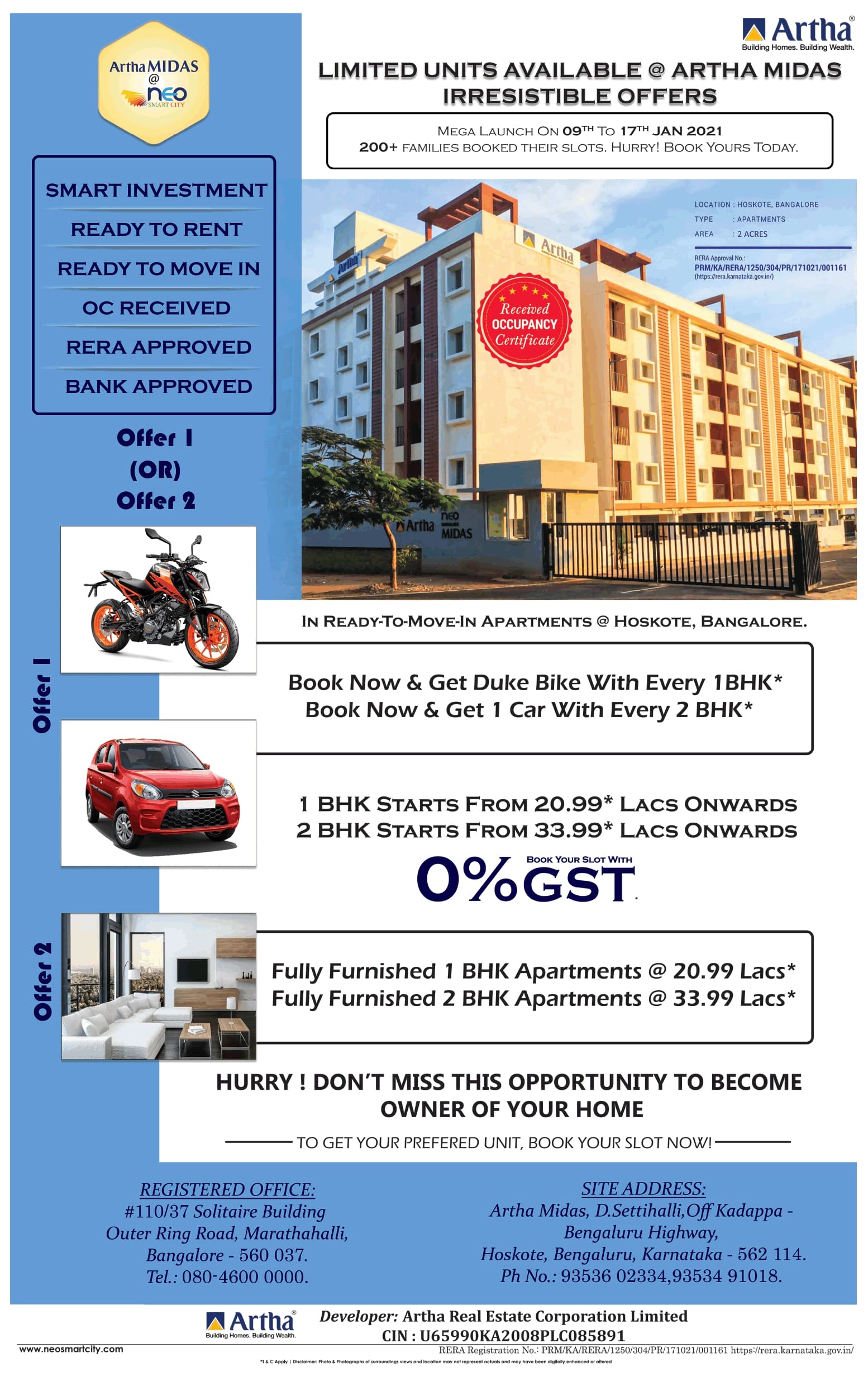 Artha Limited Units Available At Artha Midas 1 Bhk Starts From 20 99 ...