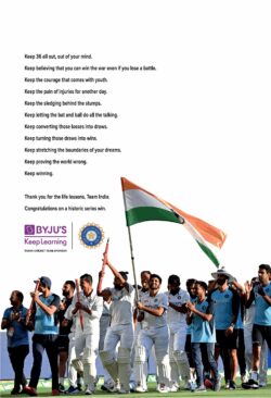 byjus-keep-learning-congratulations-to-team-india-on wining-historic-series-ad-times-of-india-mumbai-20-01-2021