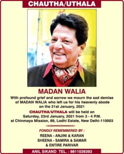 chautha-uthala-madan-walia-ad-times-of-india-delhi-23-01-2021
