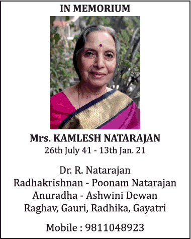 in-memorium-mrs-kamlesh-natarajan-ad-times-of-india-delhi-14-01-2021