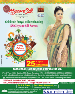 karnataka-silk-industries-corporation-ltd-celebrate-pongal-with-uenchanting-ksic-mysore-silk-sarees-ad-times-of-india-chennai-14-01-2021