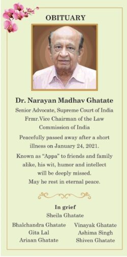 obituary-dr-narayan-madhav-ghatate-ad-times-of-india-delhi-26-01-2021
