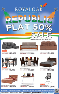 royaloak-furnitures-republic-flat-50%-sale-ad-bangalore-times-23-01-2021