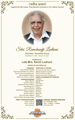 sad-demise-shri-ramchandji-ludhani-chairman-evershine-group-ad-times-of-india-mumbai-26-01-2021