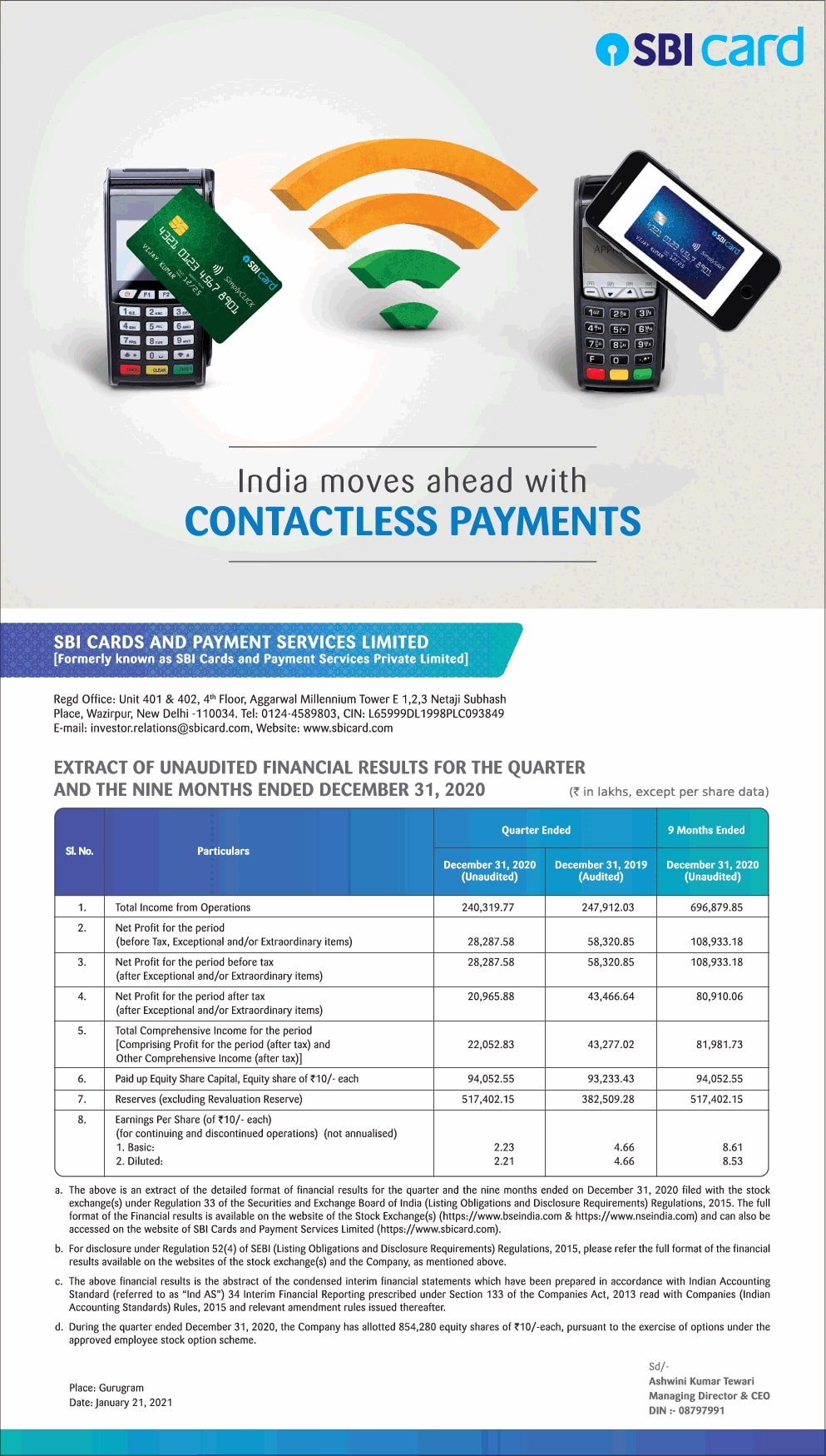 sbi-card-and-payment-services-limited-contactless-payments-ad-times-of-india-mumbai-23-01-2021