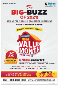shriram-properties-the-big-buzz-of-2021-shriram-mega-value-month-ad-times-of-india-bangalore-15-01-2021