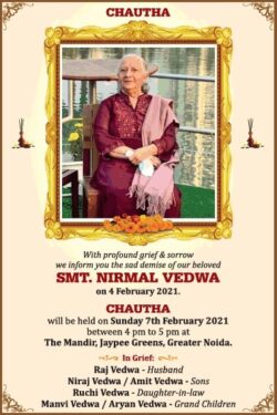 chautha-smt-nirmal-vedwa-ad-times-of-india-delhi-07-02-2021