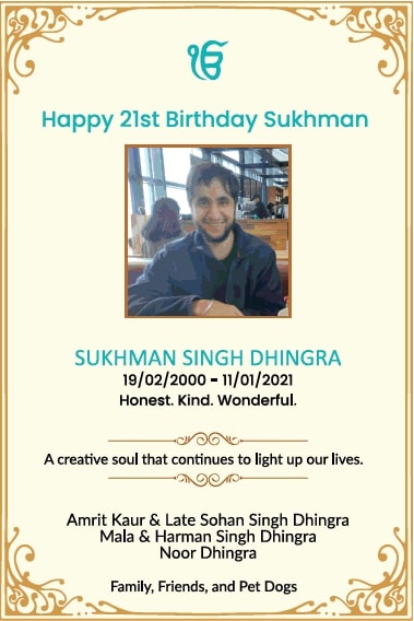 remembrance-happy-21st-birthday-sukhman-singh-dhingra-ad-times-of-india-delhi-19-02-2021