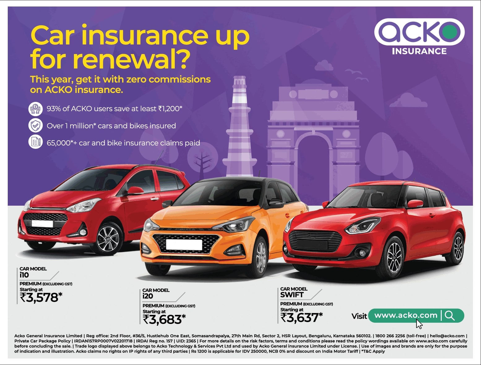 Acko Insurance Car Insurance Up For Renewal Ad Advert Gallery