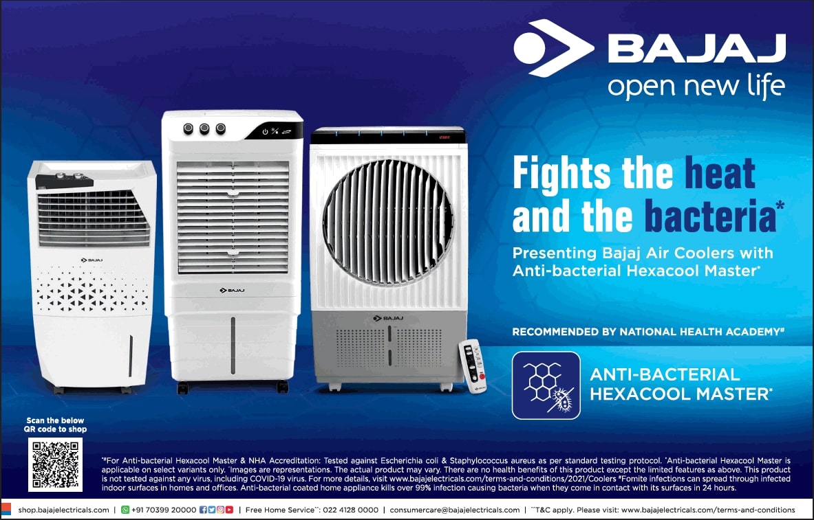 bajaj-open-new-life-fights-the-heat-and-the-bacteria-ad-times-of-india-mumbai-20-03-2021
