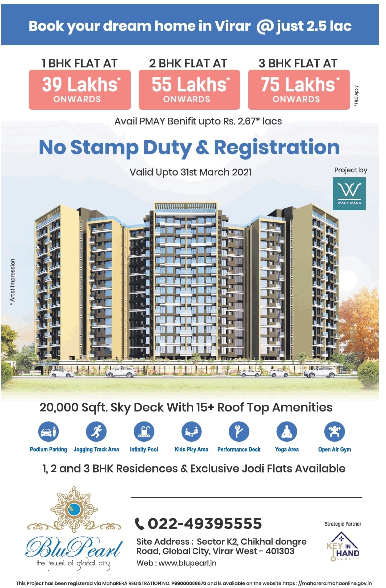 Blu Pearl 1 2 3 Bhk Flats No Stamps Duty And Registration Ad - Advert ...