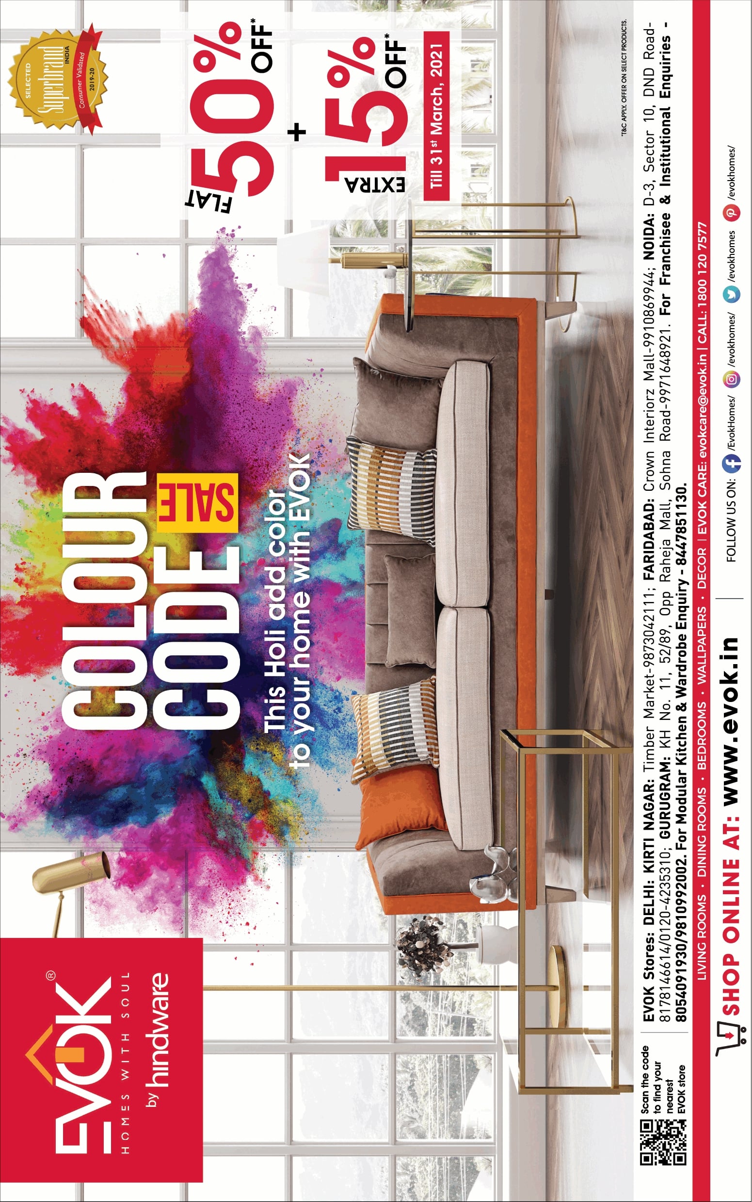 evok-furniture-colour-code-sale-ad-delhi-times-20-03-2021