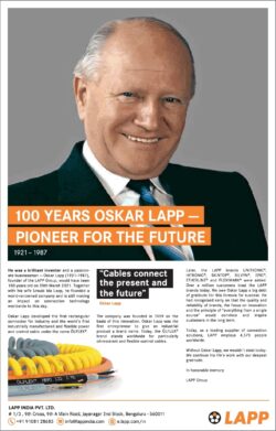 lapp-india-pvt-ltd-100-years-oskar-lapp-pioneer-for-the-future-ad-times-of-india-mumbai-20-03-2021