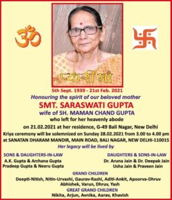 sad-demise-smt-saraswati-gupta-ad-times-of-india-delhi-27-02-2021