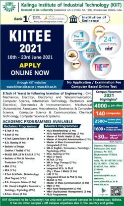 kalinga-institute-of-industrial-technology-apply-online-ad-times-of-india-delhi-13-04-2021