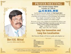 prayer-meeting-shri-vijendra-kumar-mittal-founder-andcmd-of-cenlub-ad-times-of-india-delhi-25-04-2021