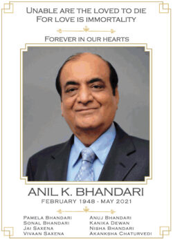 forever-in-our-hearts-anil-k-bhandari-ad-times-of-india-delhi-09-05-2021