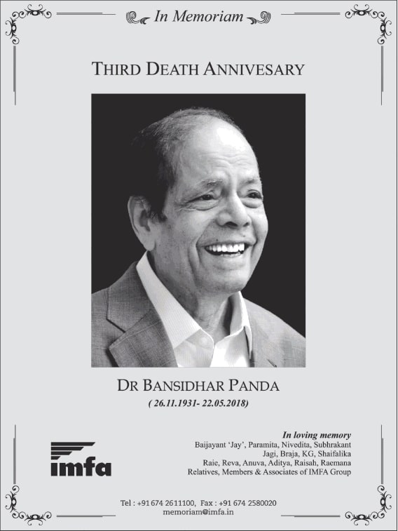 in-memoriam-third-death-anniversary-dr-bansidhar-panda-ad-times-of-india-delhi-22-05-2021