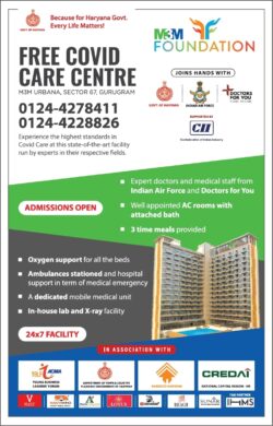 M3M Foundation Free Covid Care Centre Ad