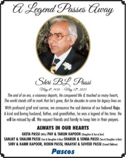 Obituary-A-Legend-Passes-Away-Shri-B-L-Passi-Ad-Times-Of-India-Mumbai-15-05-2021