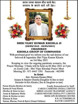 sad-demise-shri-vijay-kumar-khosla-ji-chairman-khosla-group-of-companies-ad-times-of-india-mumbai-05-05-2021