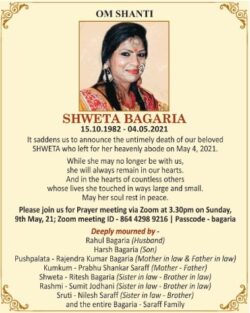 sad-demise-shweta-bagaria-ad-times-of-india-delhi-06-05-2021